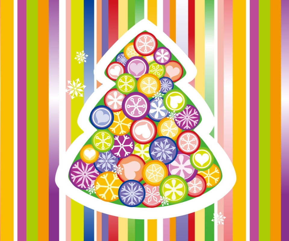 Das Colorful Christmas Wallpaper 960x800
