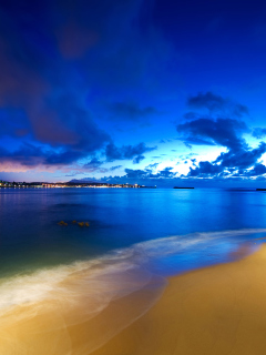 Das Night Beach Wallpaper 240x320