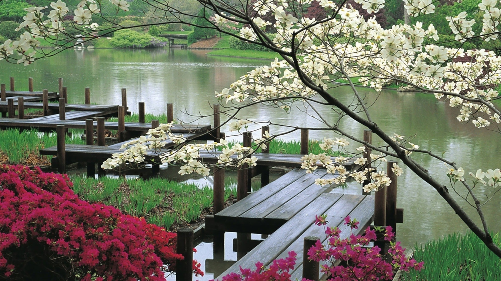 Sfondi Japanese Garden And Lake 1600x900