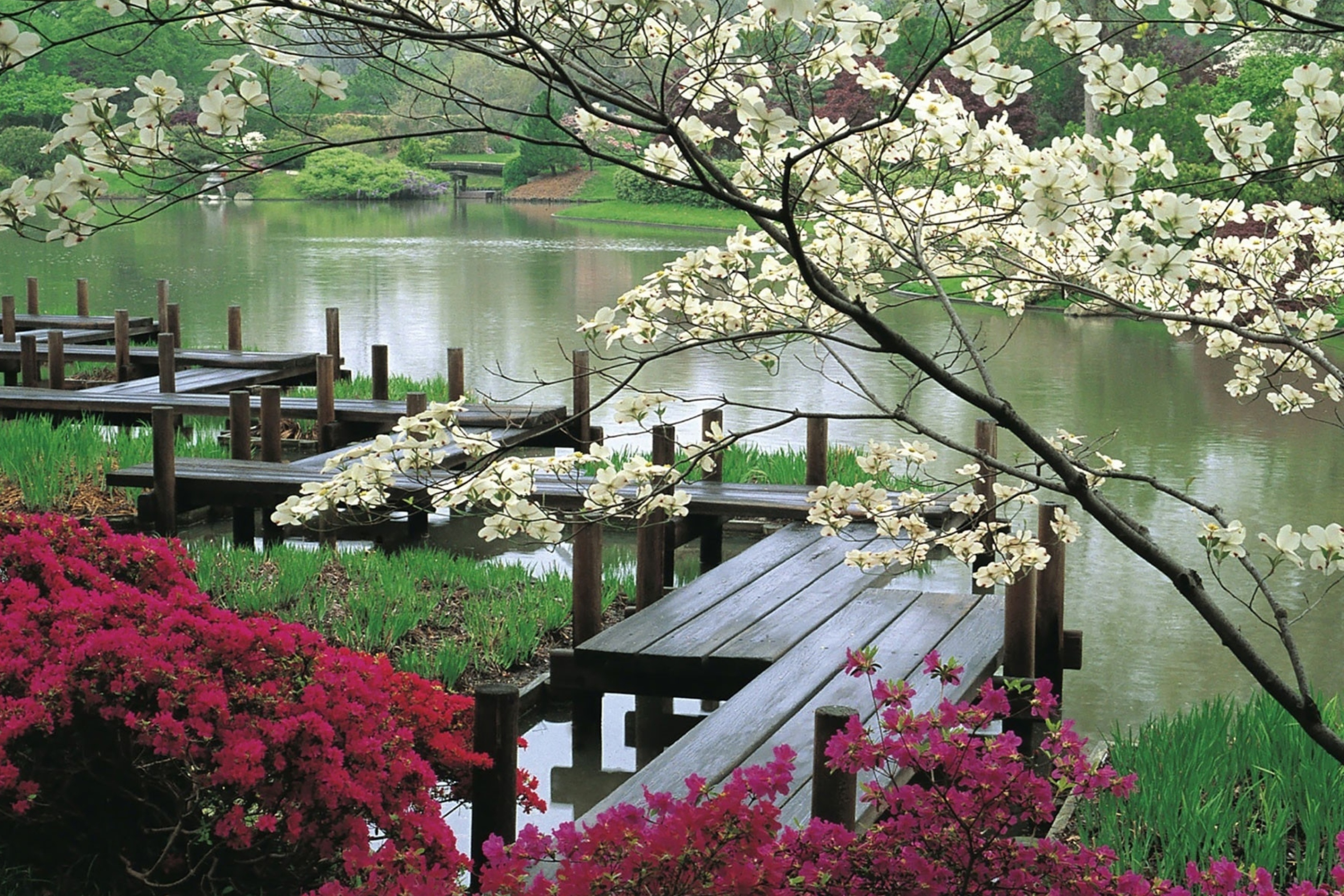 Das Japanese Garden And Lake Wallpaper 2880x1920
