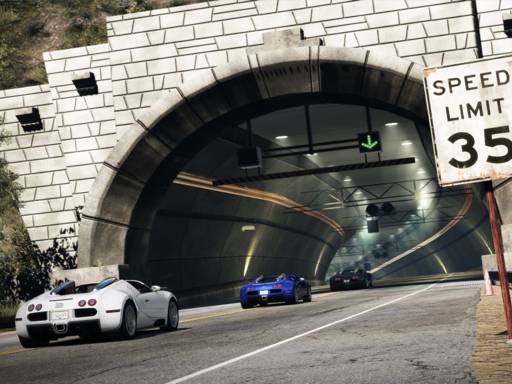 Обои Tunnel Race Cars 1024x768