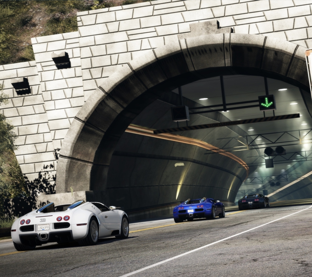 Обои Tunnel Race Cars 1080x960