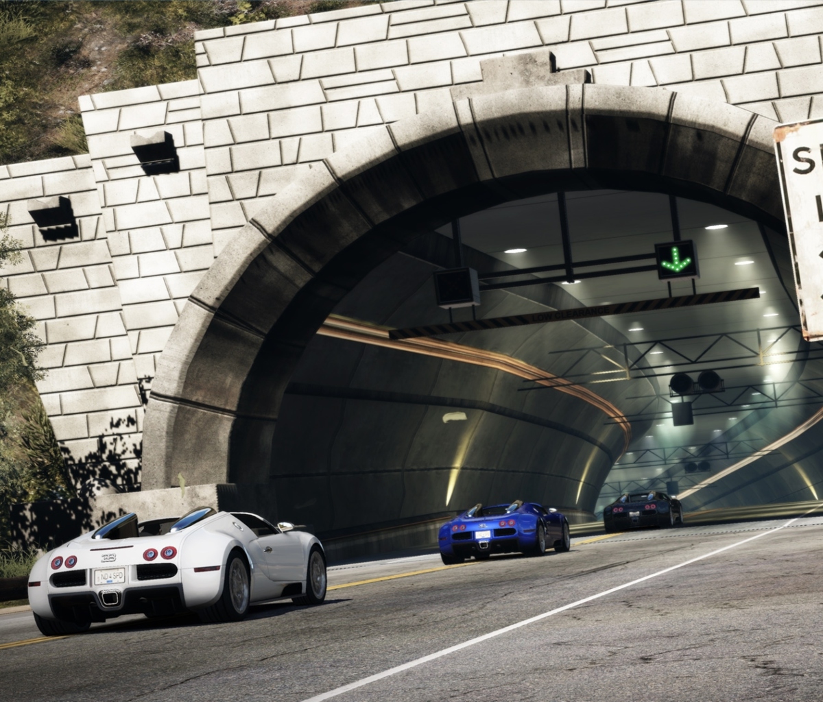 Fondo de pantalla Tunnel Race Cars 1200x1024