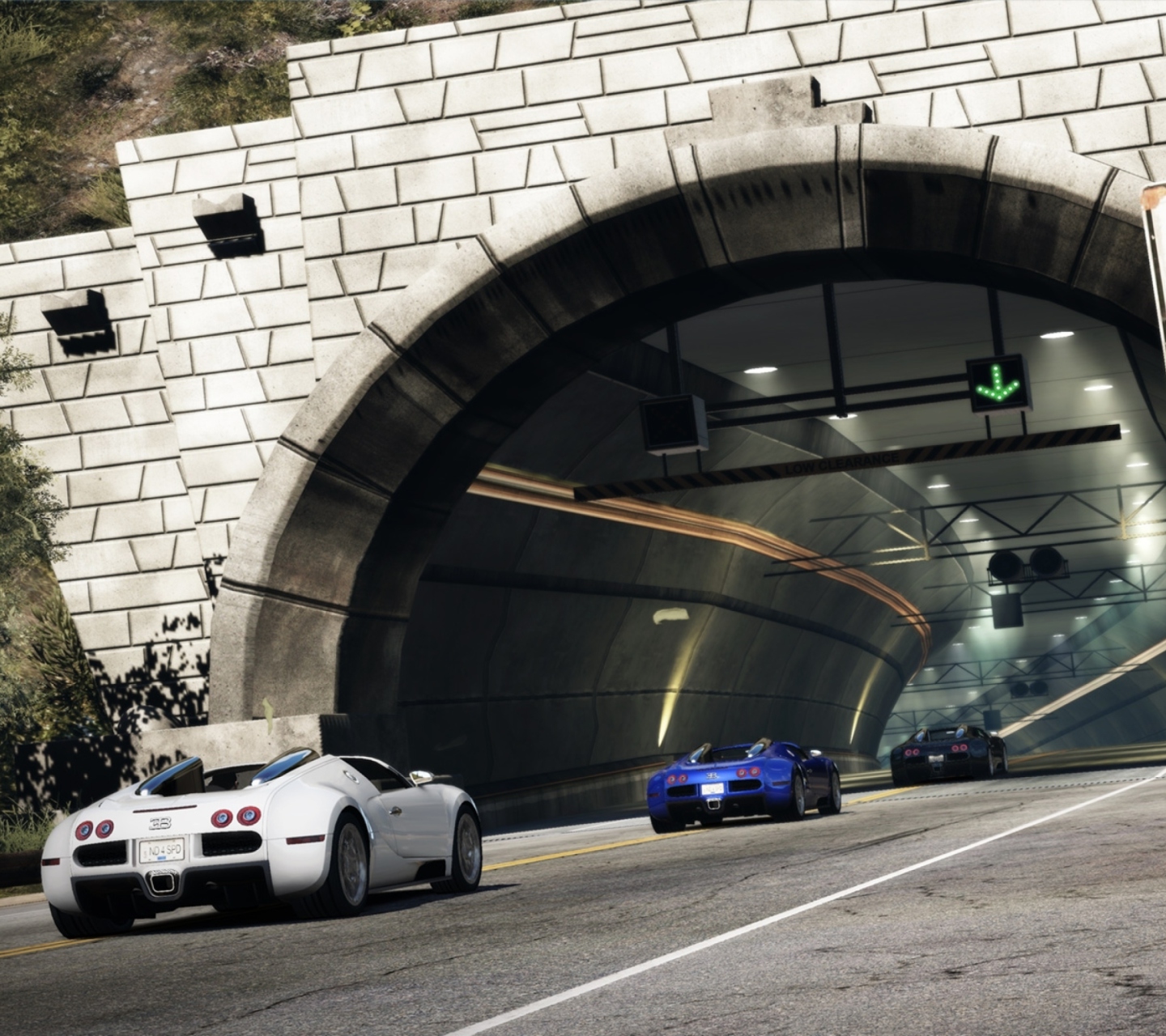 Tunnel Race Cars wallpaper 1440x1280