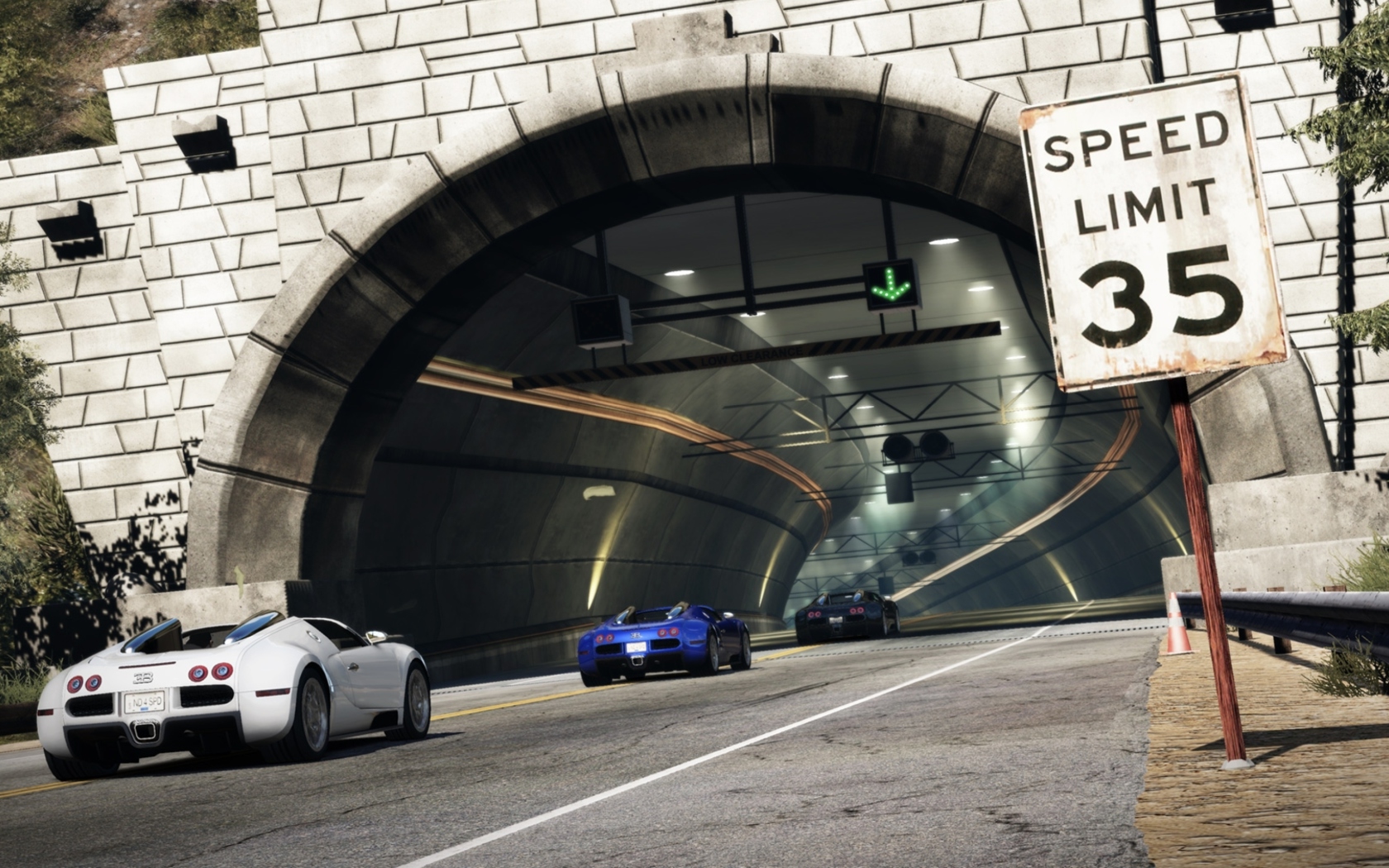 Sfondi Tunnel Race Cars 1680x1050