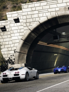 Fondo de pantalla Tunnel Race Cars 240x320