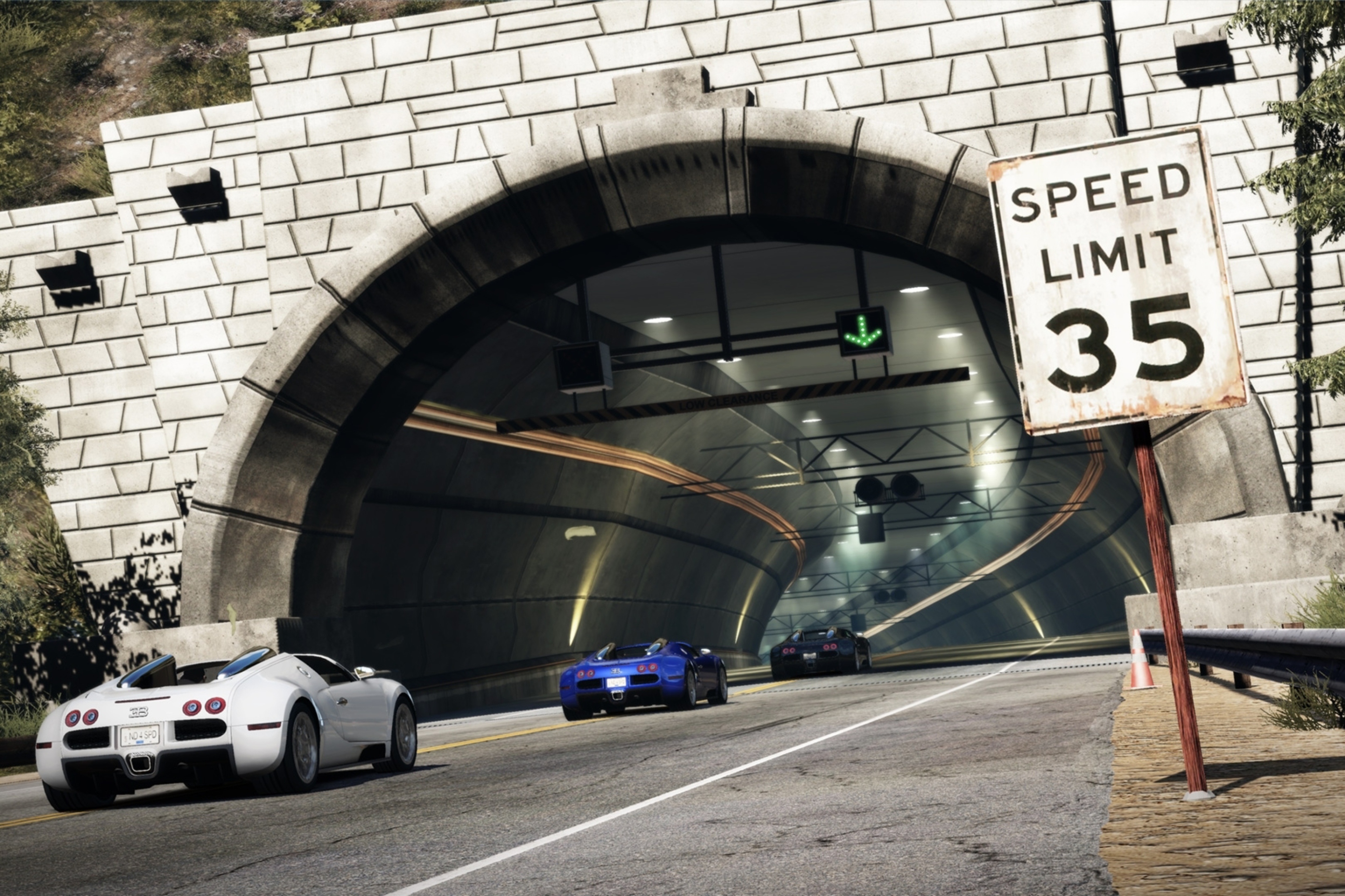 Fondo de pantalla Tunnel Race Cars 2880x1920
