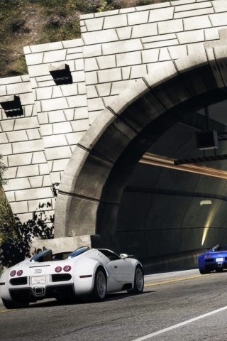 Fondo de pantalla Tunnel Race Cars 320x480