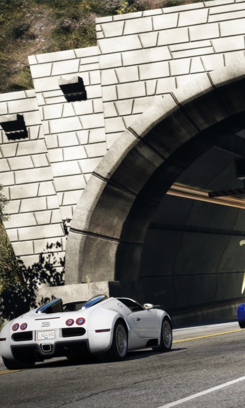 Fondo de pantalla Tunnel Race Cars 480x800
