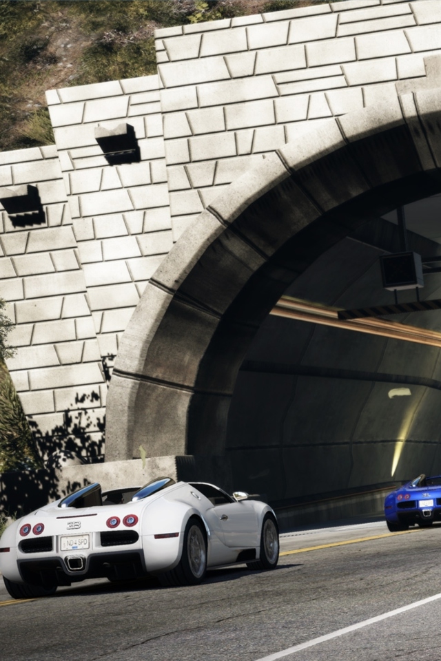 Das Tunnel Race Cars Wallpaper 640x960