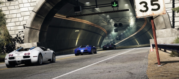 Обои Tunnel Race Cars 720x320