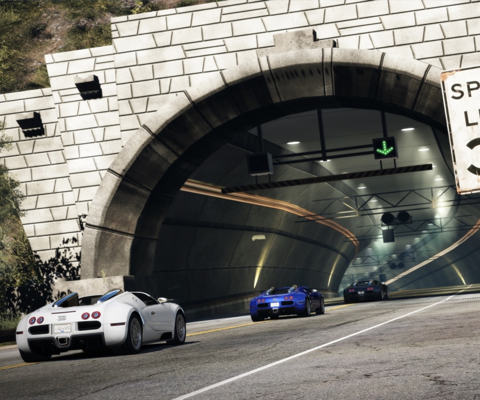 Das Tunnel Race Cars Wallpaper 960x800