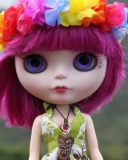 Fondo de pantalla Doll With Pink Hair And Blue Eyes 128x160