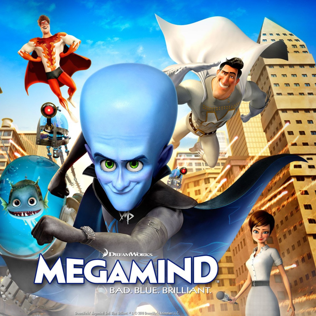 Megamind: Bad Blue Brilliant wallpaper 1024x1024