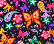 Floral Butterflies wallpaper 176x144