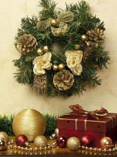 Das Christmas Decorations Collection Wallpaper 240x320