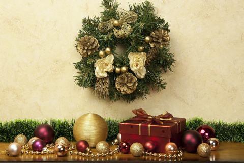 Das Christmas Decorations Collection Wallpaper 480x320