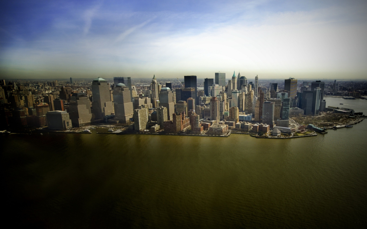 Das New York Aerial View Wallpaper 1280x800