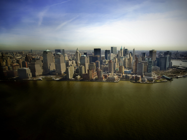 Das New York Aerial View Wallpaper 640x480
