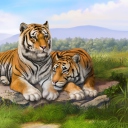 Tigers Art wallpaper 128x128
