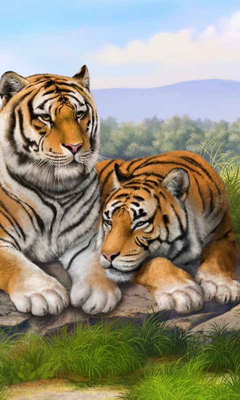 Screenshot №1 pro téma Tigers Art 480x800