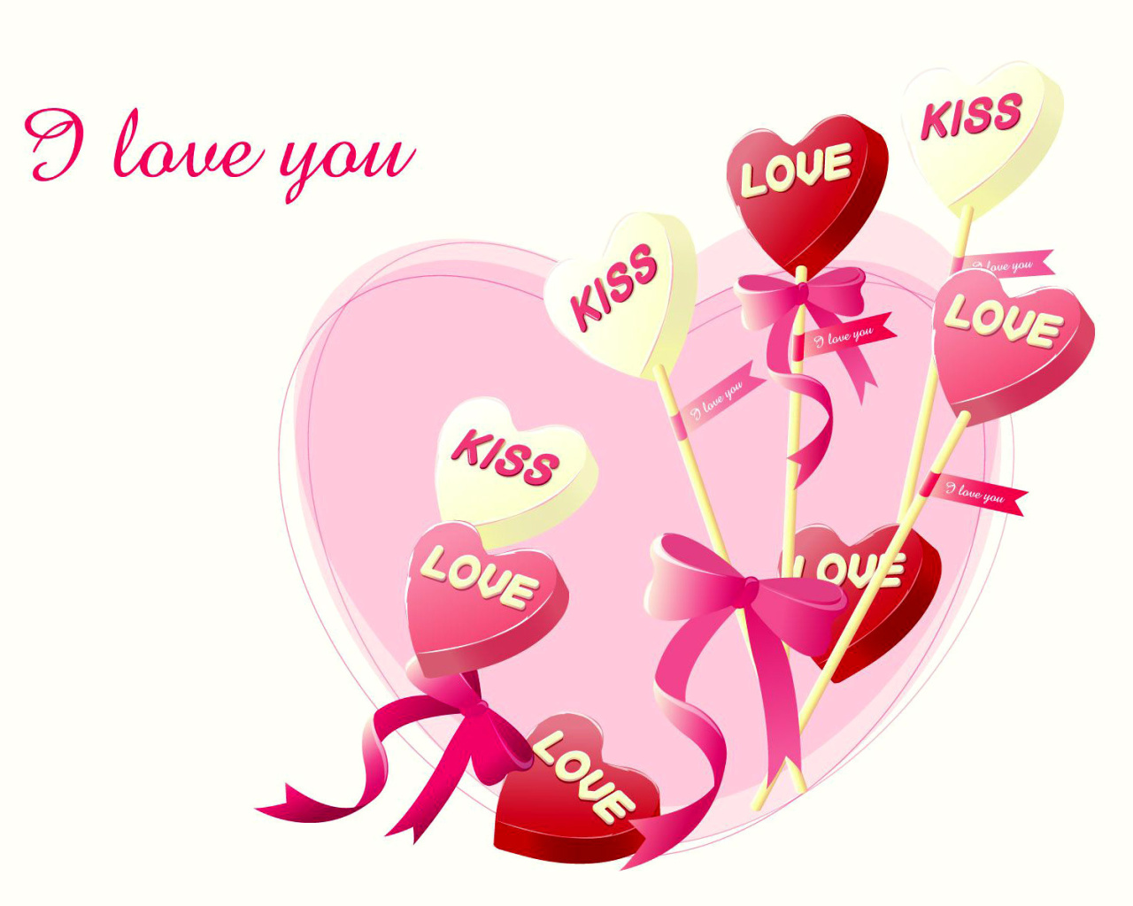 Das I Love You Balloons and Hearts Wallpaper 1280x1024