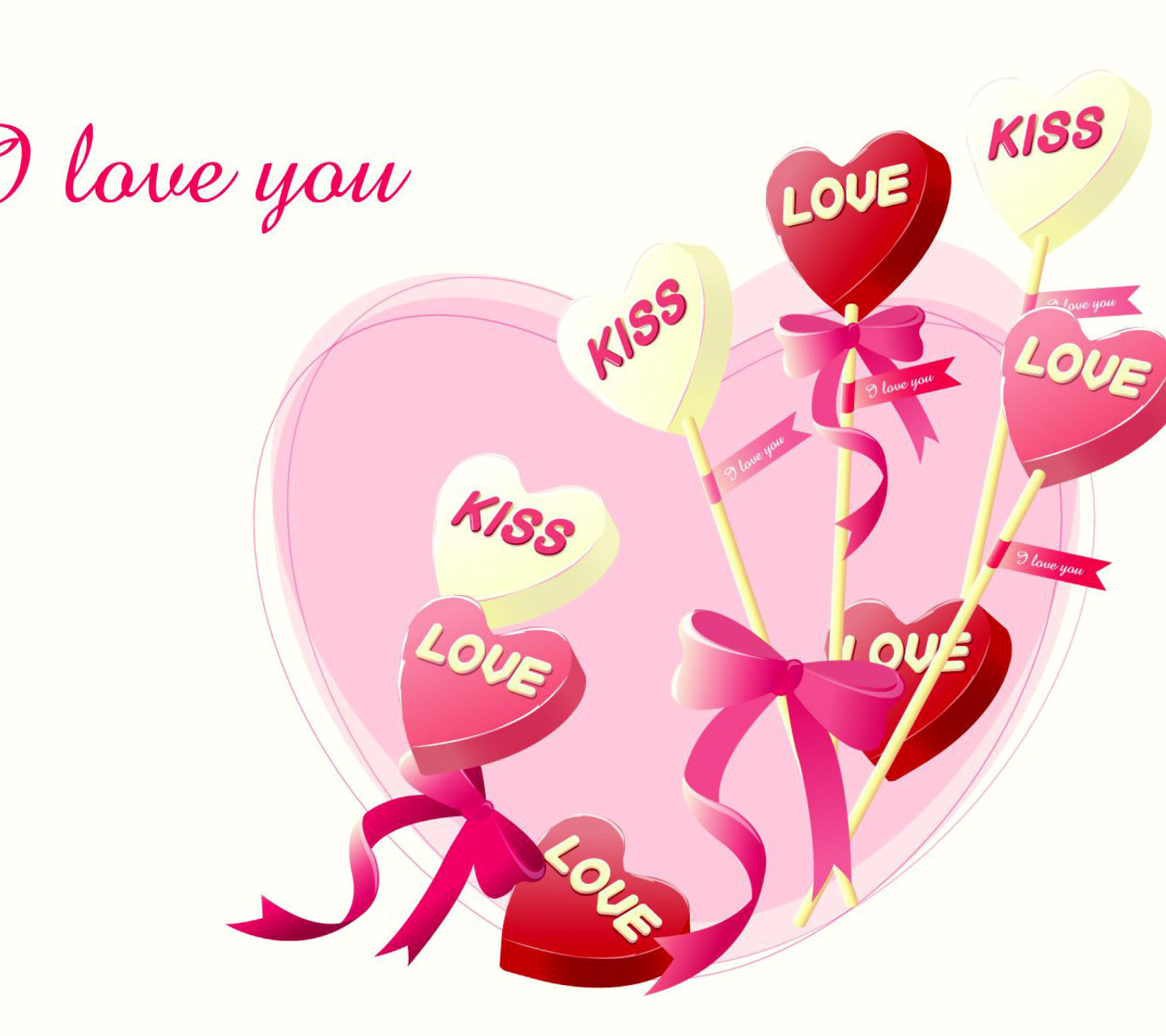 Обои I Love You Balloons and Hearts 1440x1280