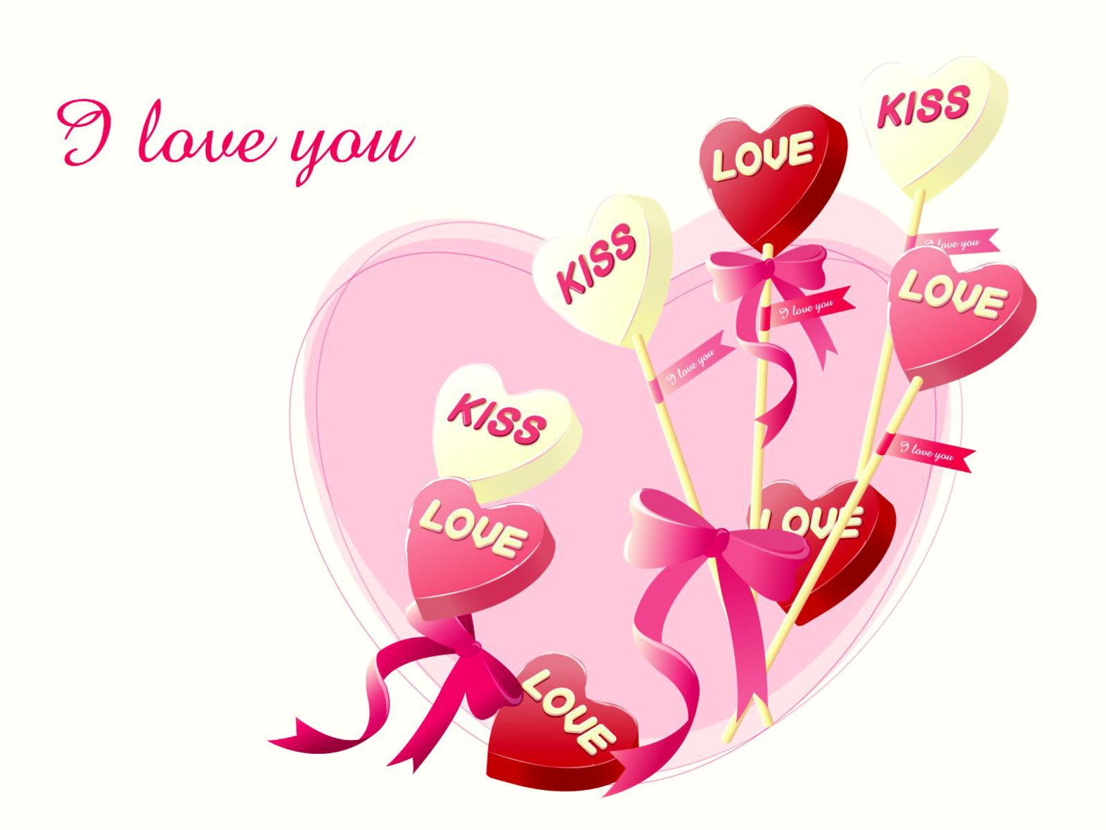 Fondo de pantalla I Love You Balloons and Hearts 1600x1200
