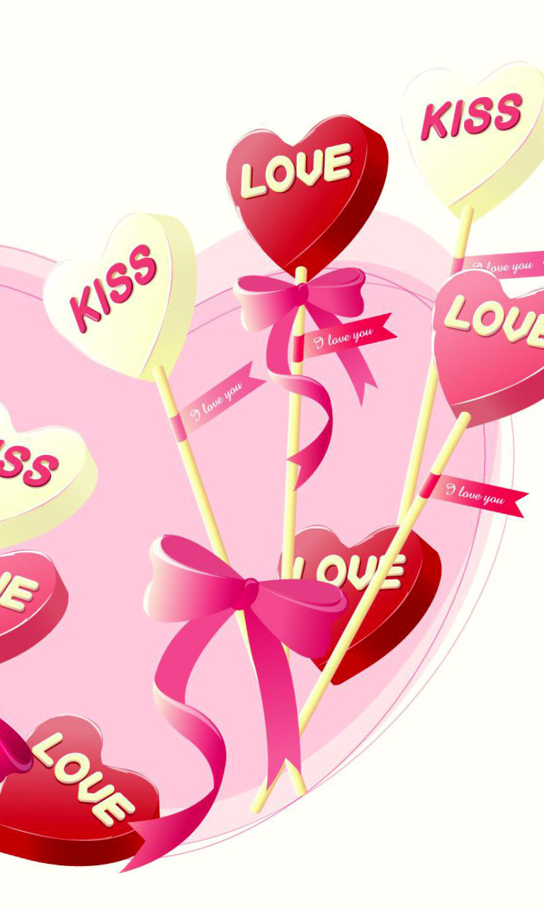 Sfondi I Love You Balloons and Hearts 768x1280