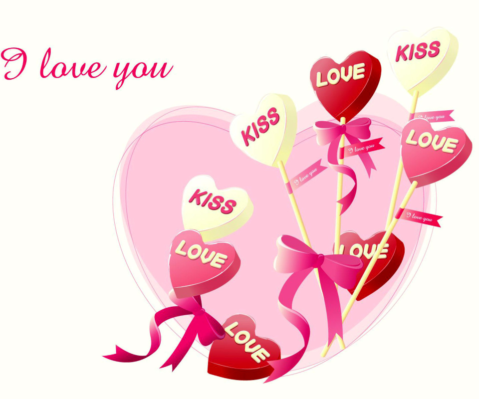 Das I Love You Balloons and Hearts Wallpaper 960x800