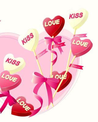 Kostenloses I Love You Balloons and Hearts Wallpaper für 320x480