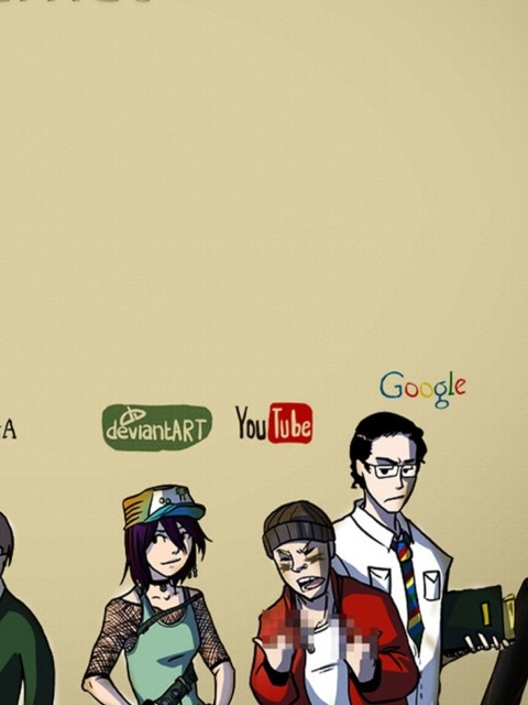 Fondo de pantalla Social Networks, Twitter, Facebook, Youtube, Wikipedia 480x640