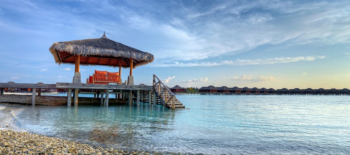 Tropical Maldives Resort good Destination wallpaper 720x320