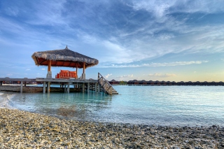 Tropical Maldives Resort good Destination - Obrázkek zdarma pro Motorola DROID 3