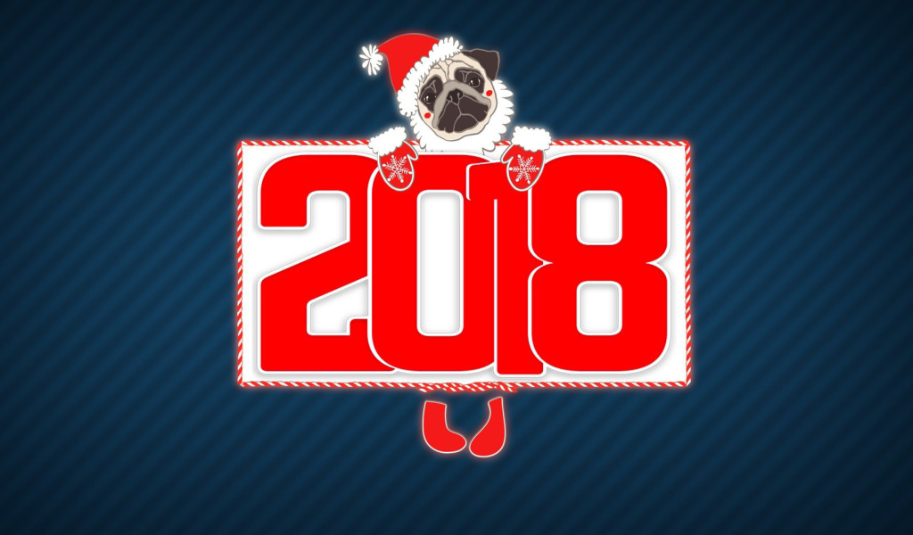 Das 2018 New Year Chinese horoscope year of the Dog Wallpaper 1024x600