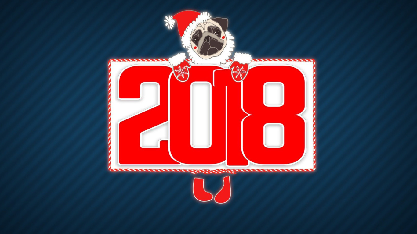 2018 New Year Chinese horoscope year of the Dog wallpaper 1366x768