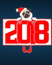 2018 New Year Chinese horoscope year of the Dog wallpaper 176x220