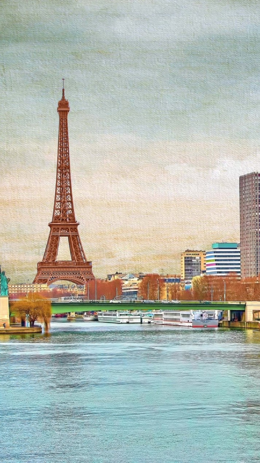 Sfondi Eiffel Tower and Paris 16th District 1080x1920