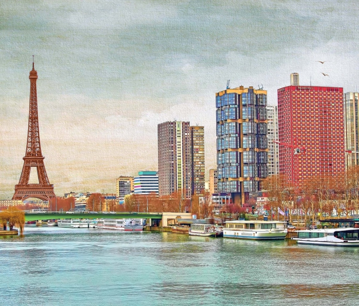 Sfondi Eiffel Tower and Paris 16th District 1200x1024