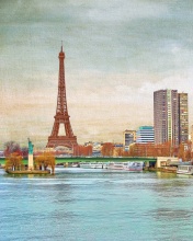 Eiffel Tower and Paris 16th District wallpaper 176x220