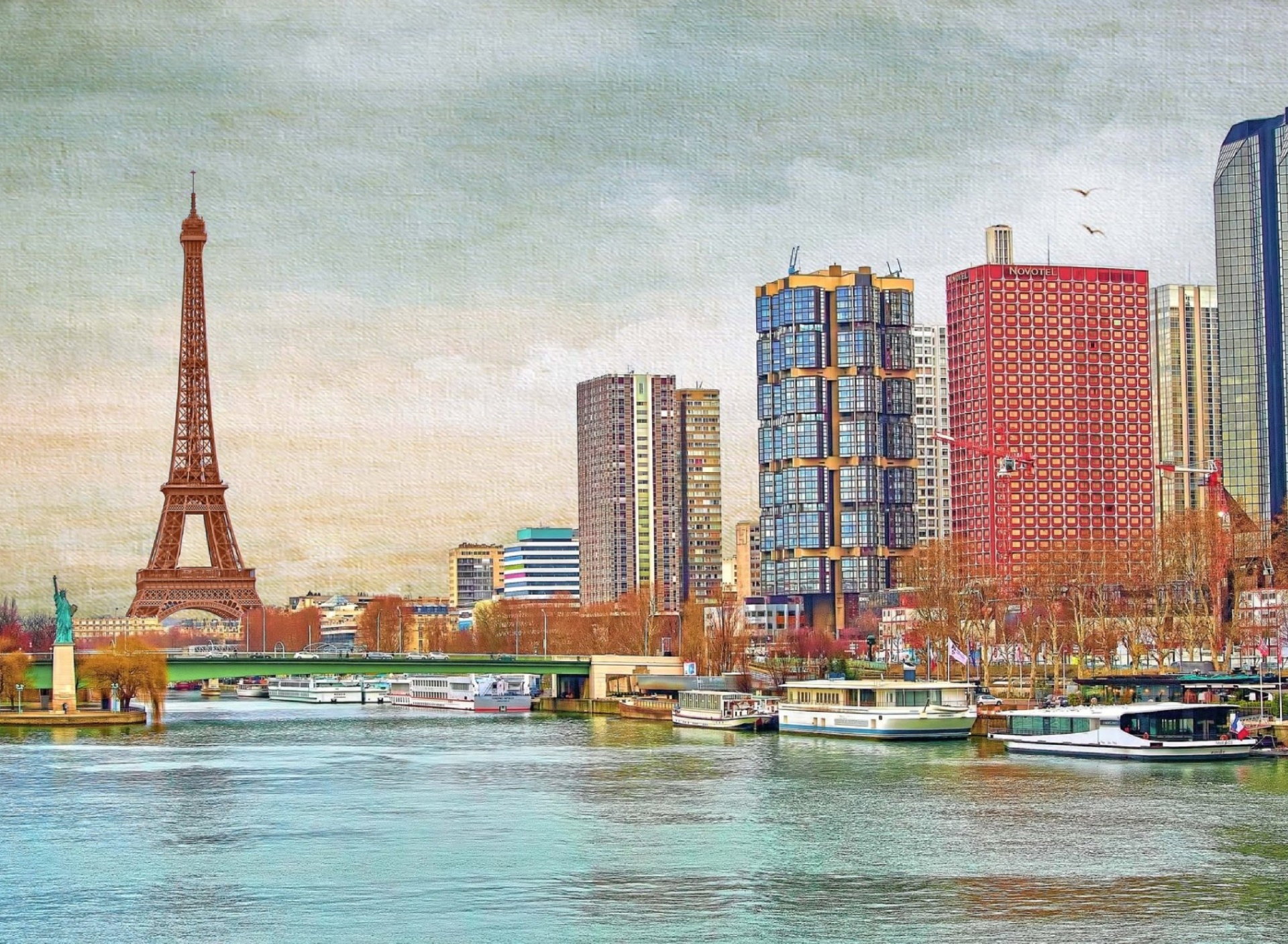 Eiffel Tower and Paris 16th District wallpaper 1920x1408