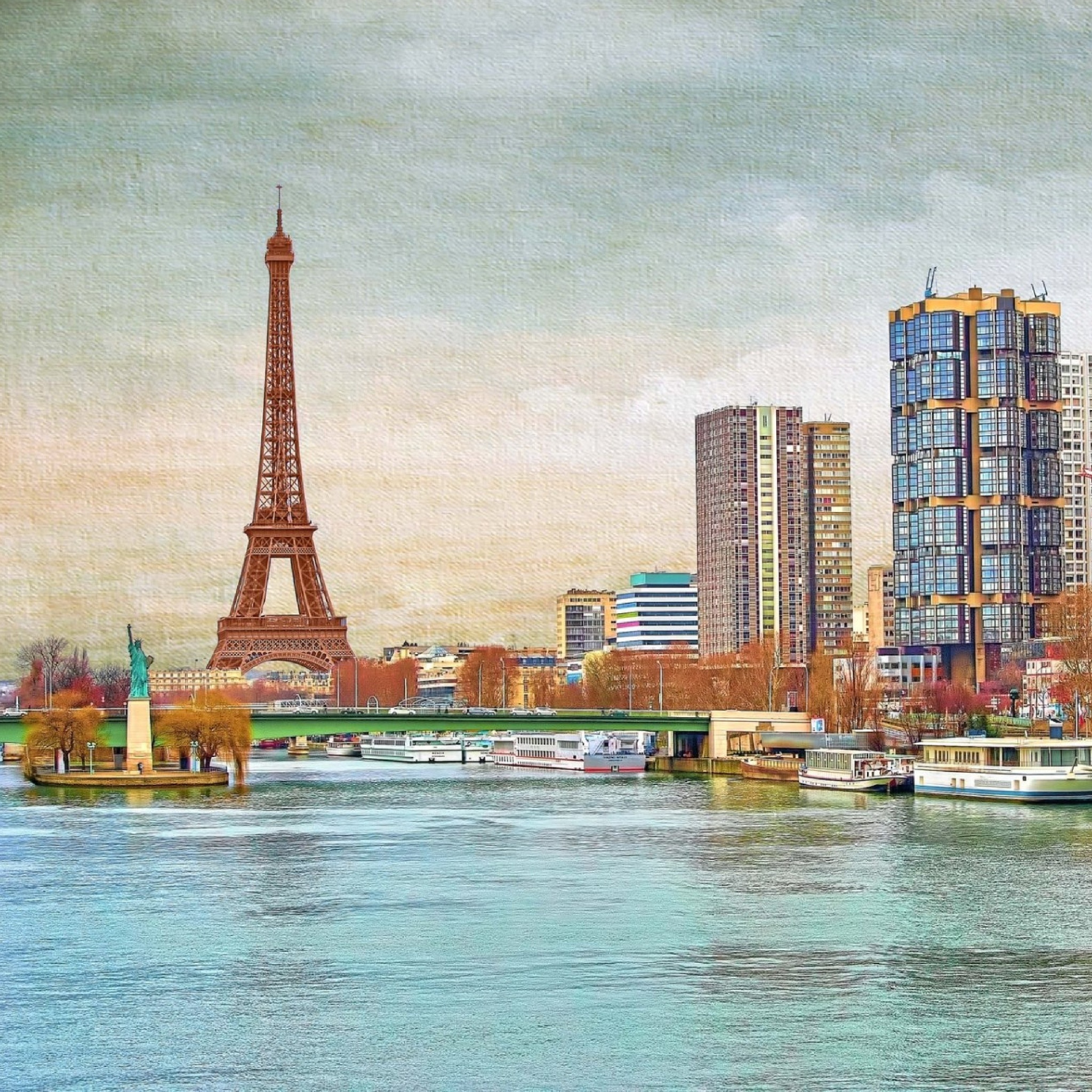 Fondo de pantalla Eiffel Tower and Paris 16th District 2048x2048