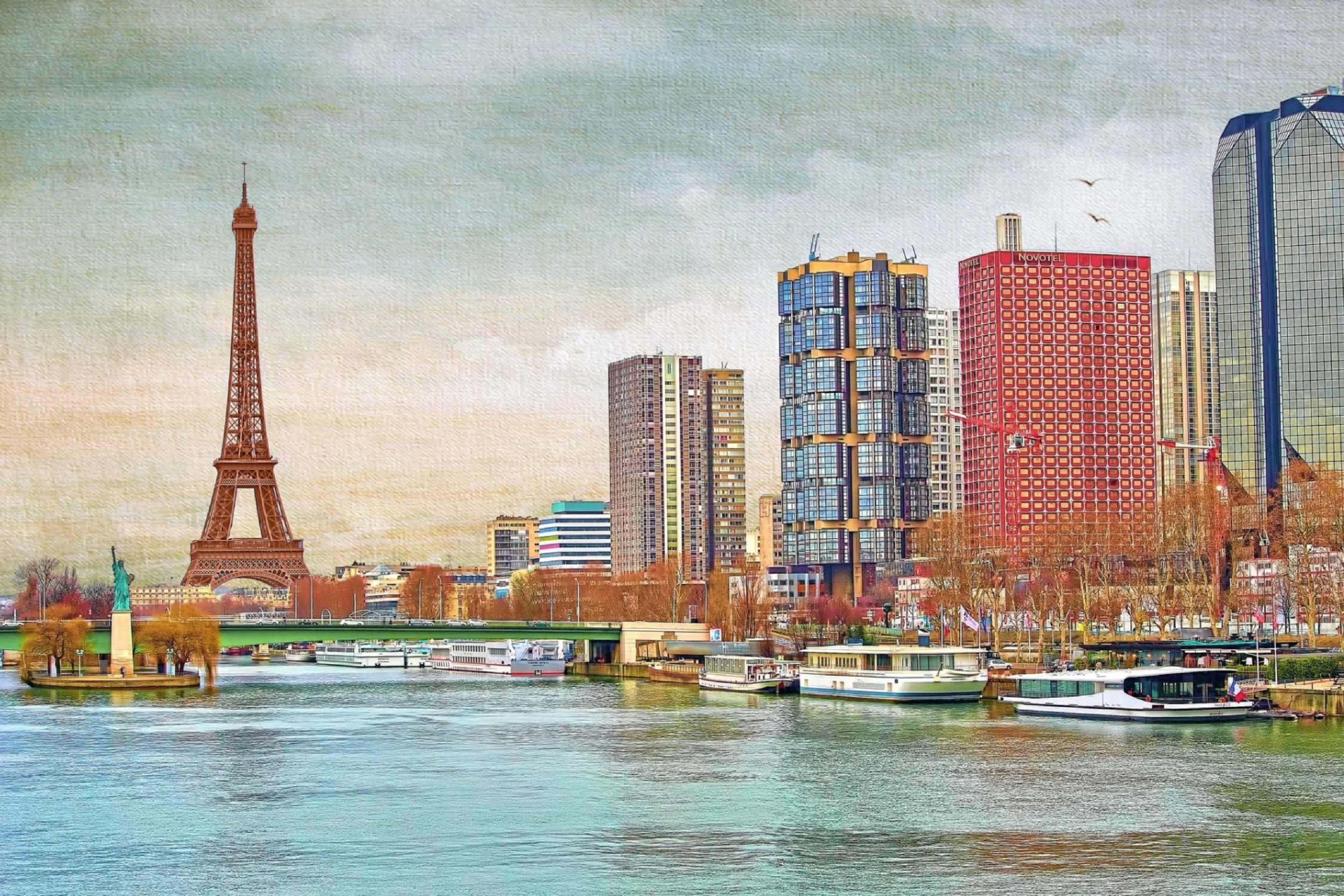 Fondo de pantalla Eiffel Tower and Paris 16th District 2880x1920