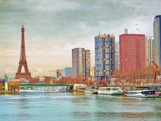 Eiffel Tower and Paris 16th District wallpaper 320x240