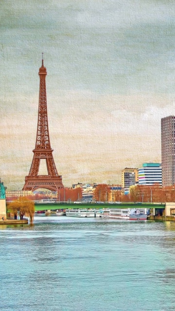 Fondo de pantalla Eiffel Tower and Paris 16th District 360x640