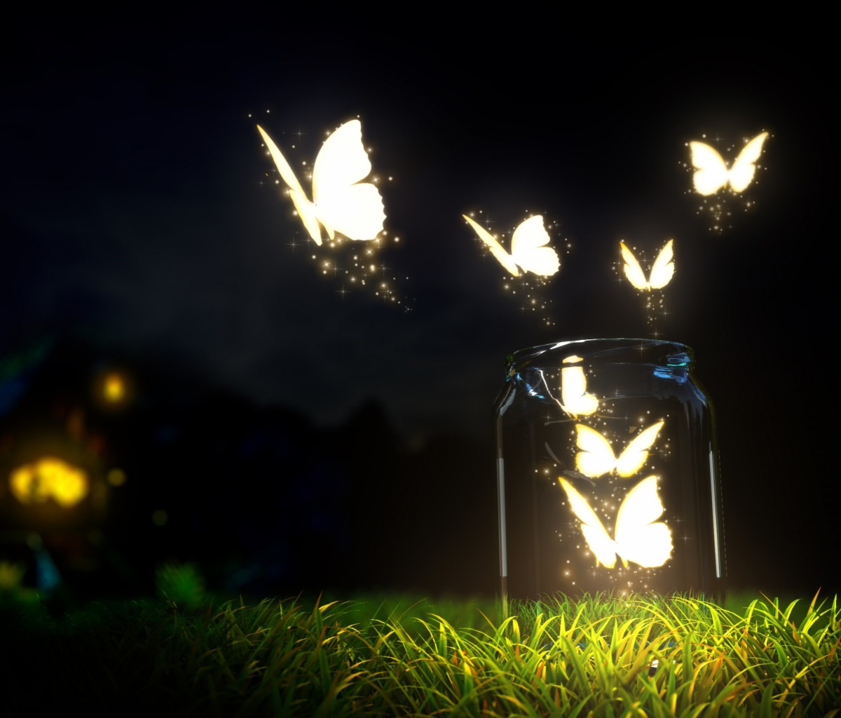 Light Butterflies wallpaper 1200x1024