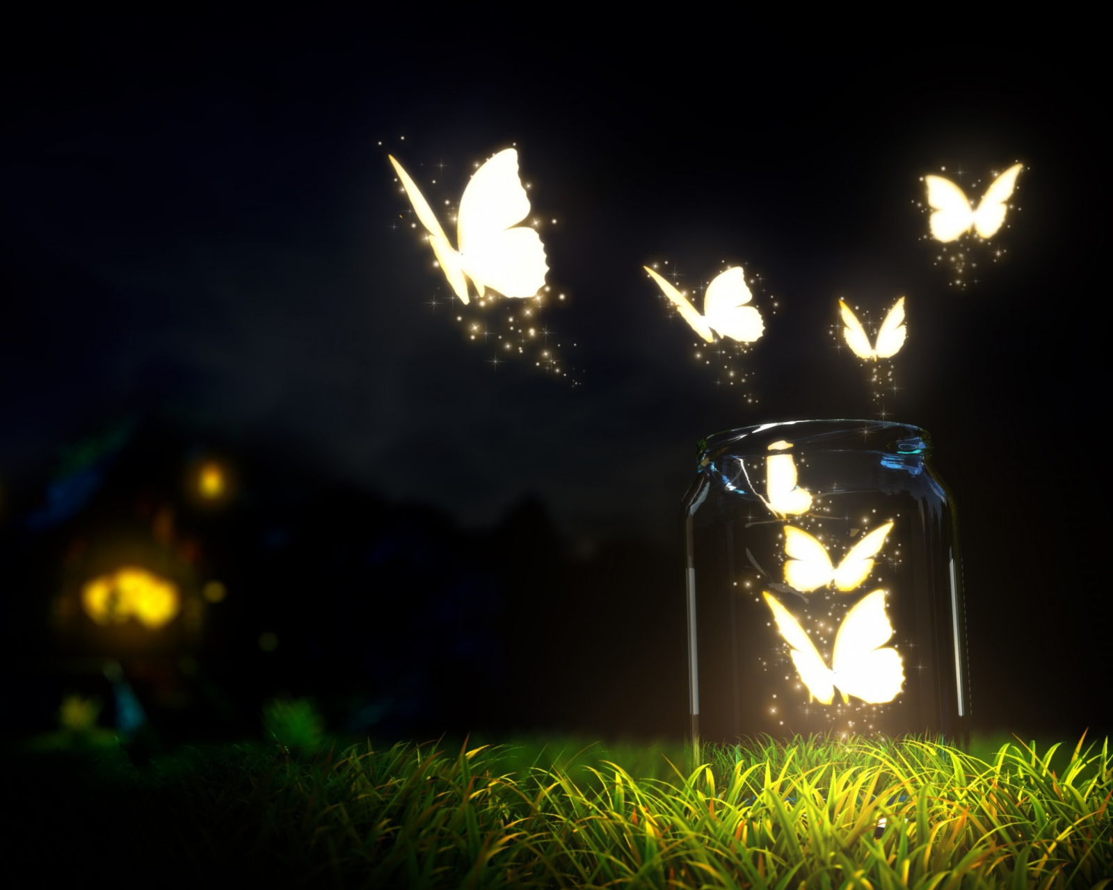 Light Butterflies wallpaper 1600x1280