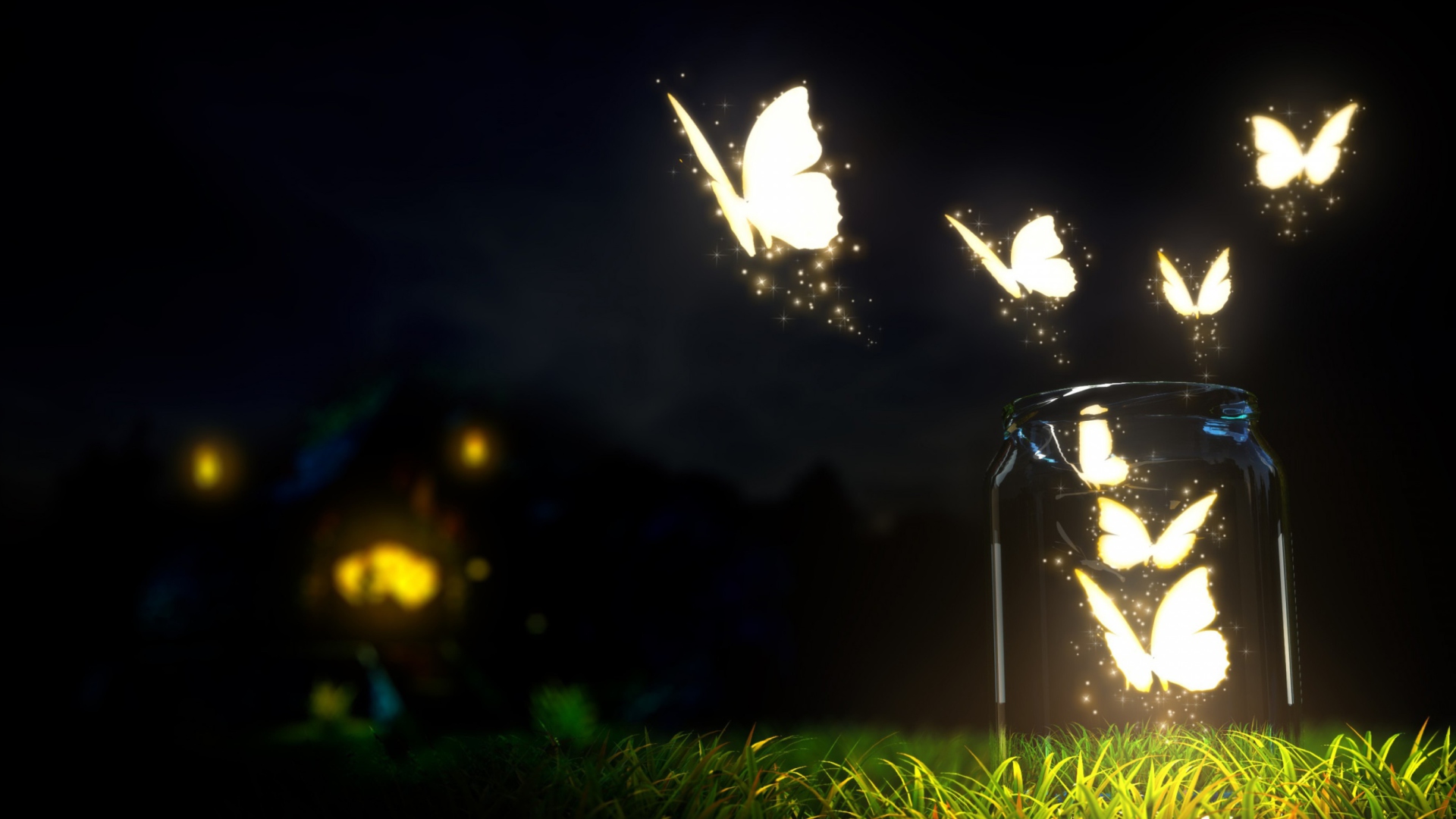 Screenshot №1 pro téma Light Butterflies 1920x1080