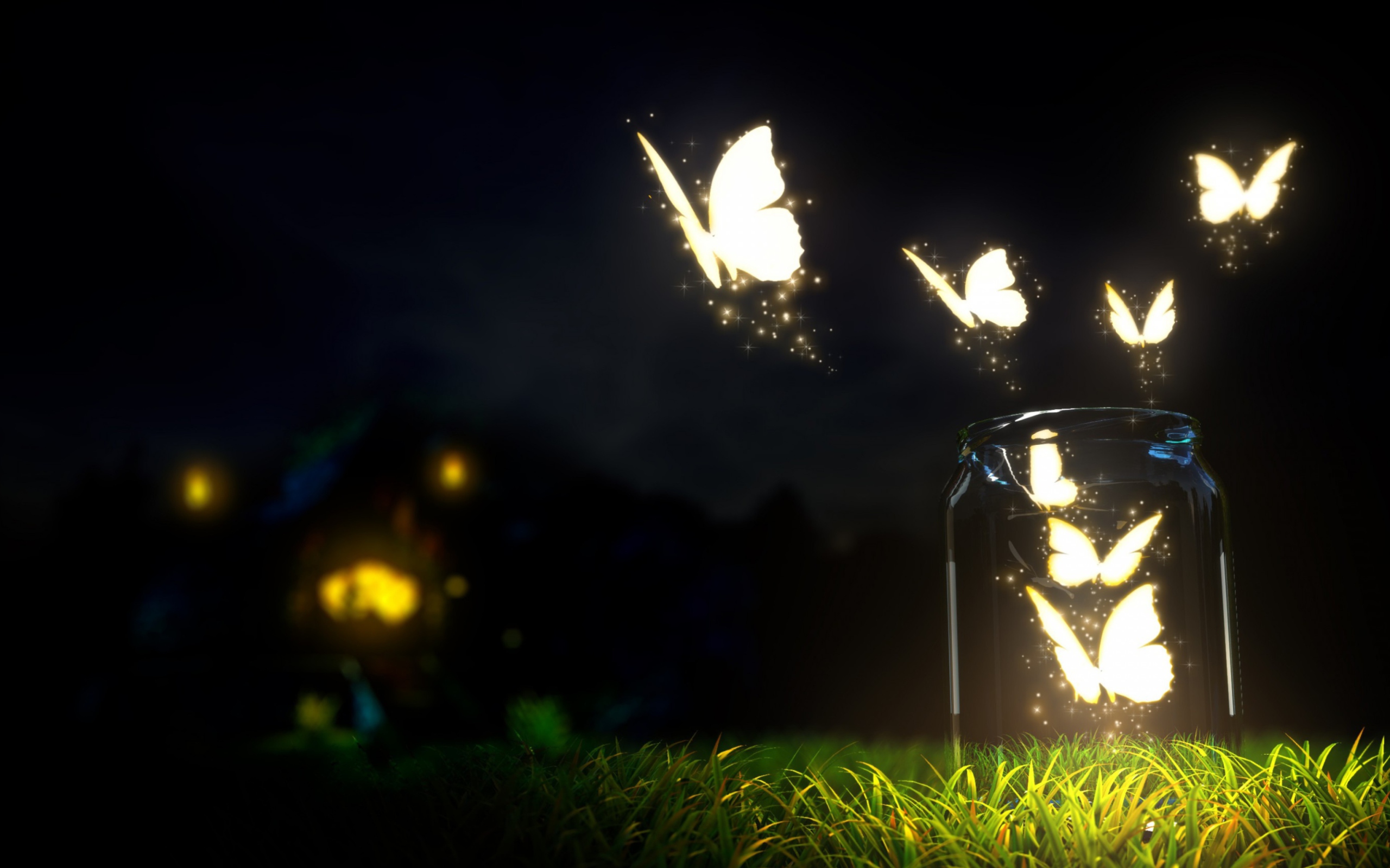 Screenshot №1 pro téma Light Butterflies 2560x1600