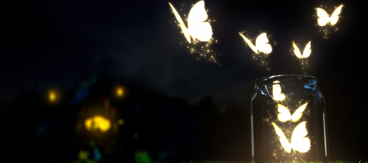Das Light Butterflies Wallpaper 720x320
